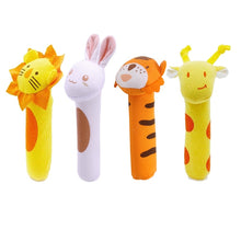 Load image into Gallery viewer, Kids Baby Funny Toys Cartoon Animal Hand Bells Plush Baby Toy Dolls Toys for Children Newbrons Animal Shaped Cartoon Rattle