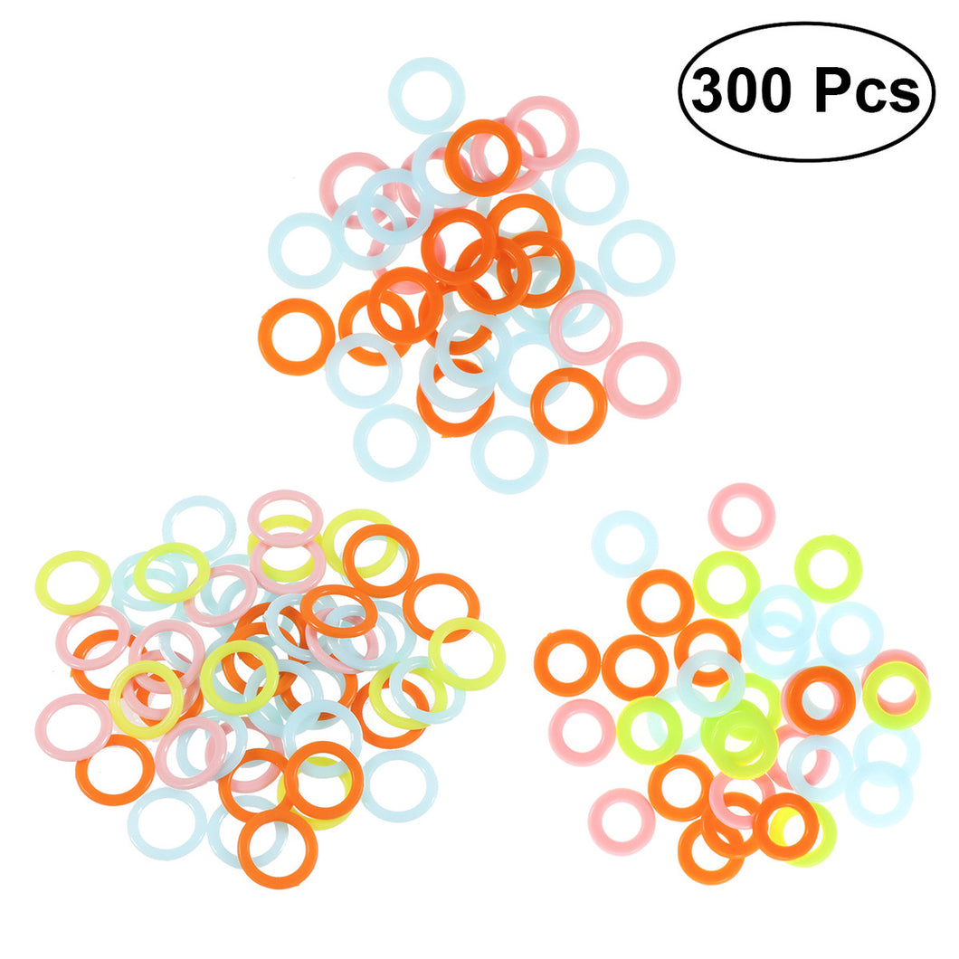 300pcs Stitch Markers Plastic Knitting Markers Rings Smooth Crochet Stitch Marker Ring Assorted Knitting Counters Needle Clip