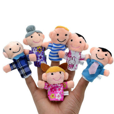 6Pcs/set Family Finger Puppets Cloth Doll Baby Educational Hand Toy Story Kid